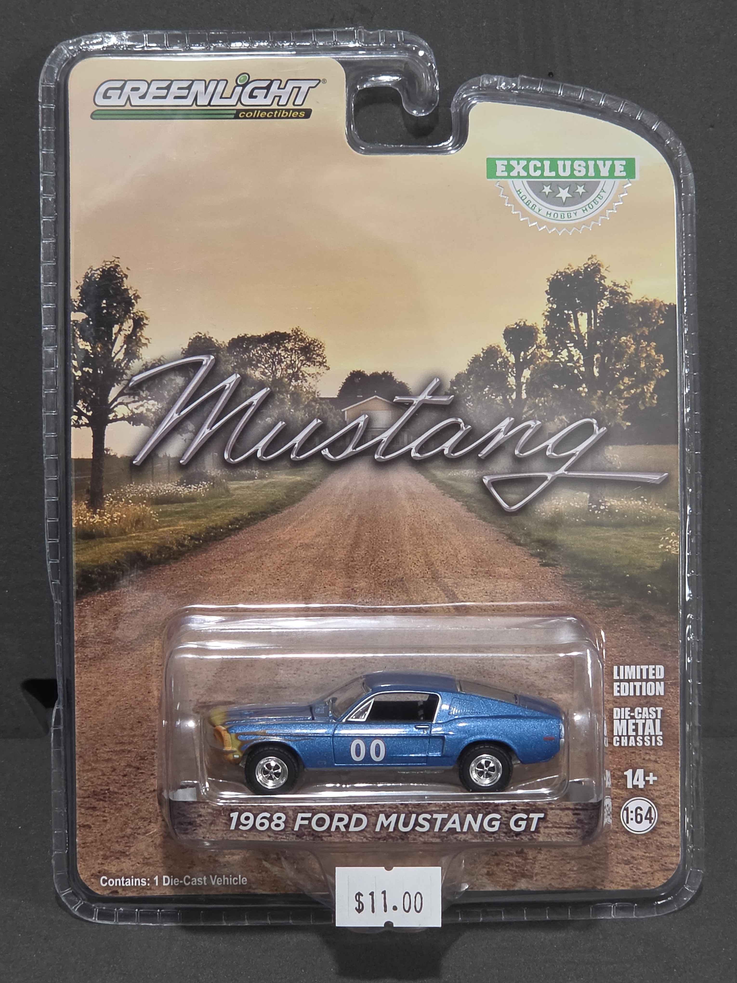 GreenLight: 1968 Ford Mustang GT Fastback Race Car #00 - Hobby Exclusive