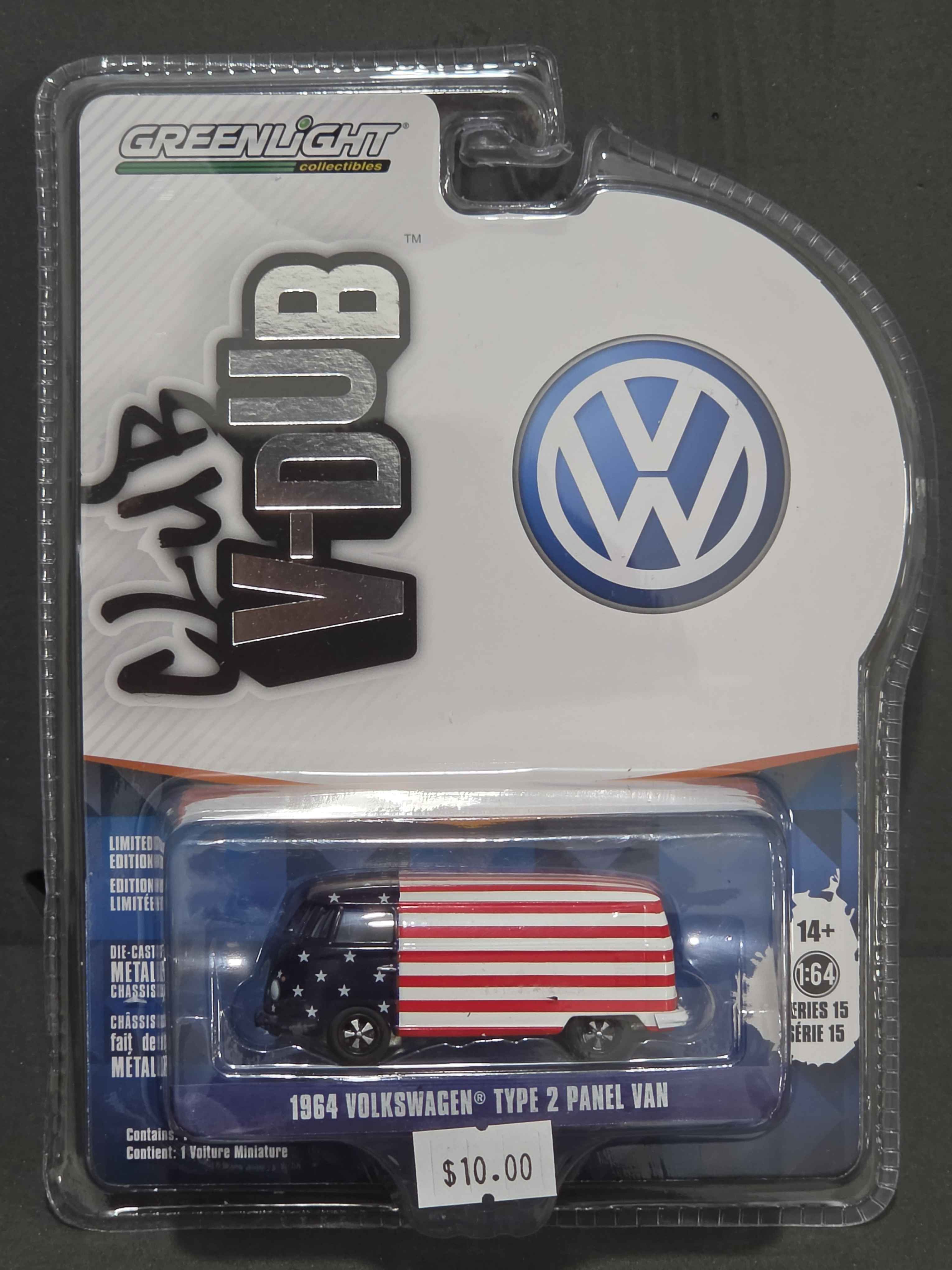 Greenlight Club Vee-Dub Series 15 - 1964 Volkswagen Type 2 Panel Van (American Flag)