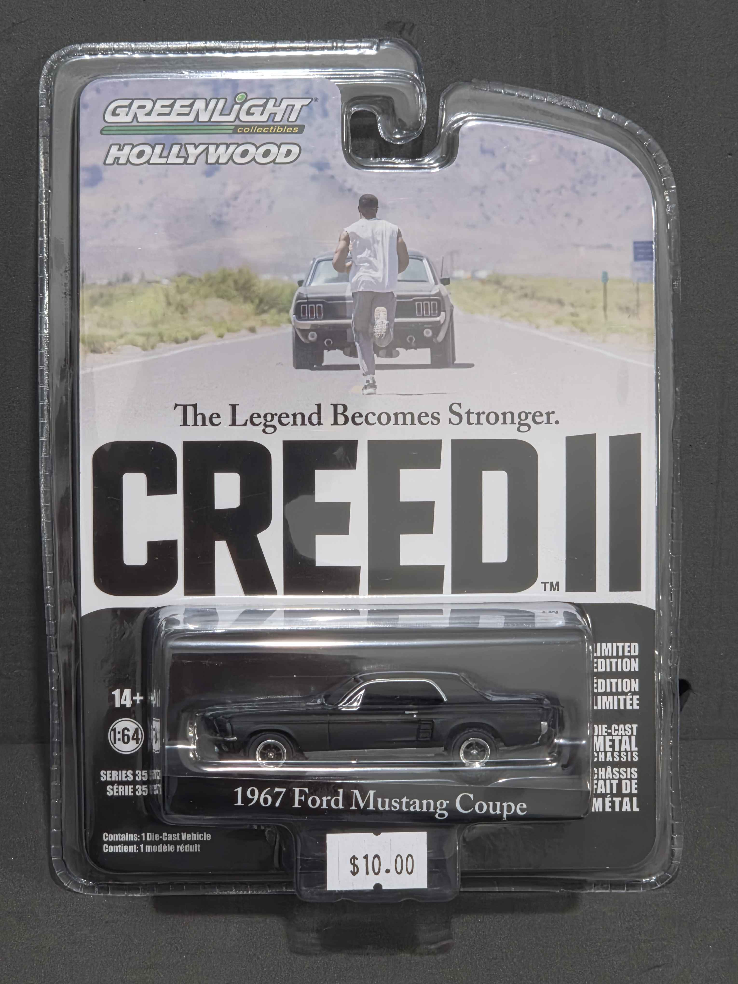 Greenlight  Creed II (2018) - Adonis Creed's 1967 Ford Mustang Coupe - Black w/White Stripe