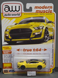 Auto World Premium - 2024 Release 5 - 2021 Ford Mustang Shelby GT500 Carbon Fiber Track Pack in Grabber Yellow with Black Roof