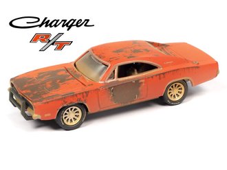 Johnny Lightning 1969 Dodge Charger R/T (Weathered Orange w/Faded Graphics)