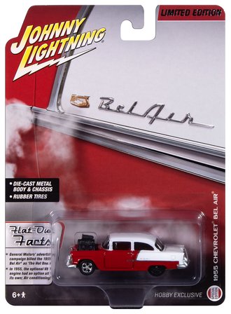 Johnny Lightning 1955 Chevy 210 Custom Drag 2-Door Sedan (Red/White)