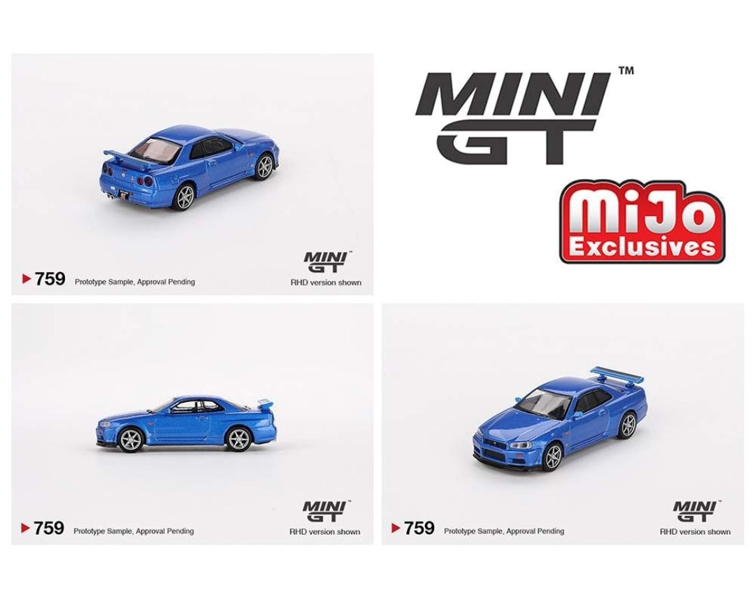 1:64 Nissan Skyline GT-R R34 V-Spec (Bayside Blue)