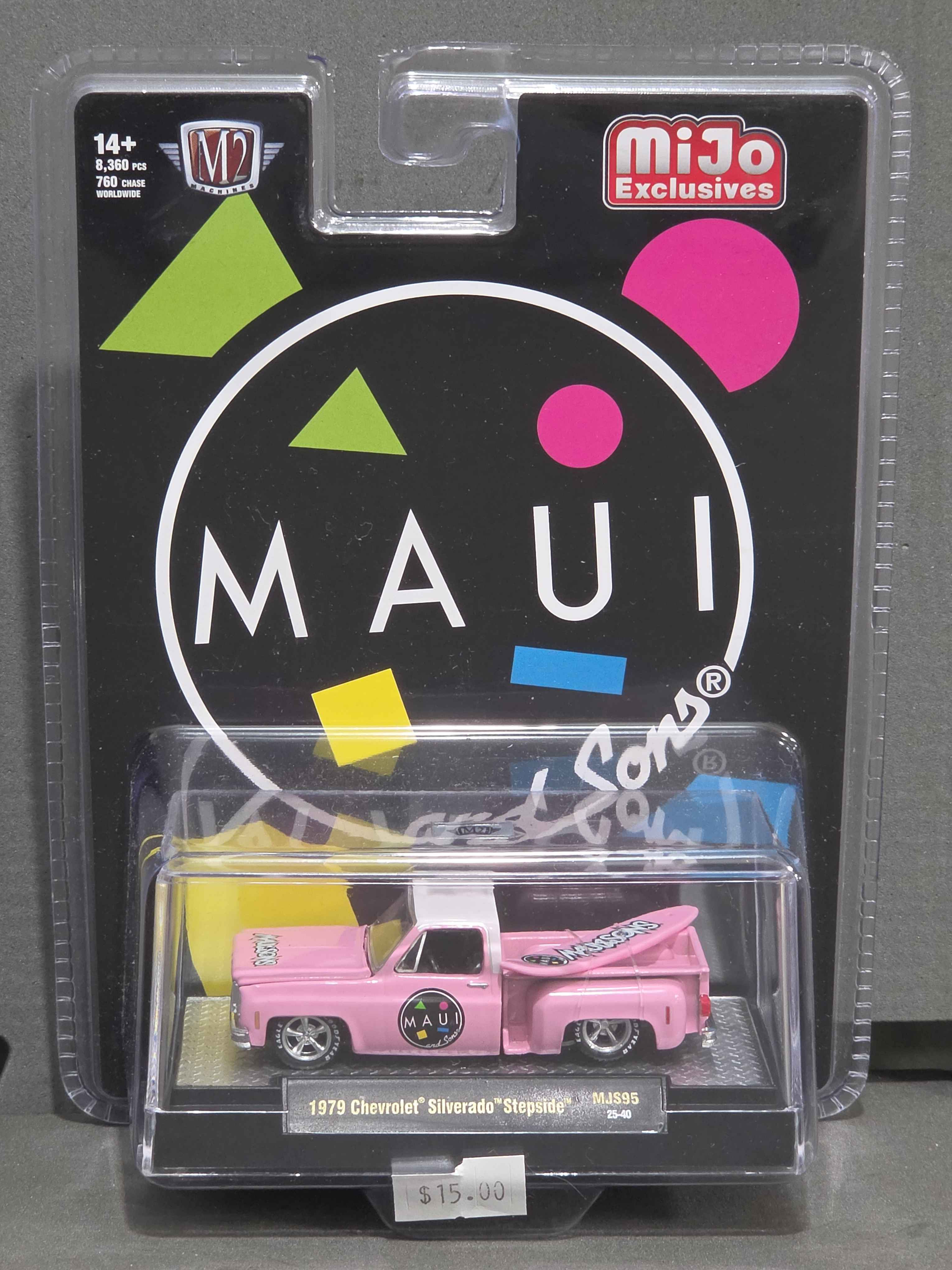 M2 1979 Chevrolet Silverado Stepside w/Surfboard "Maui & Sons" (Pink)
