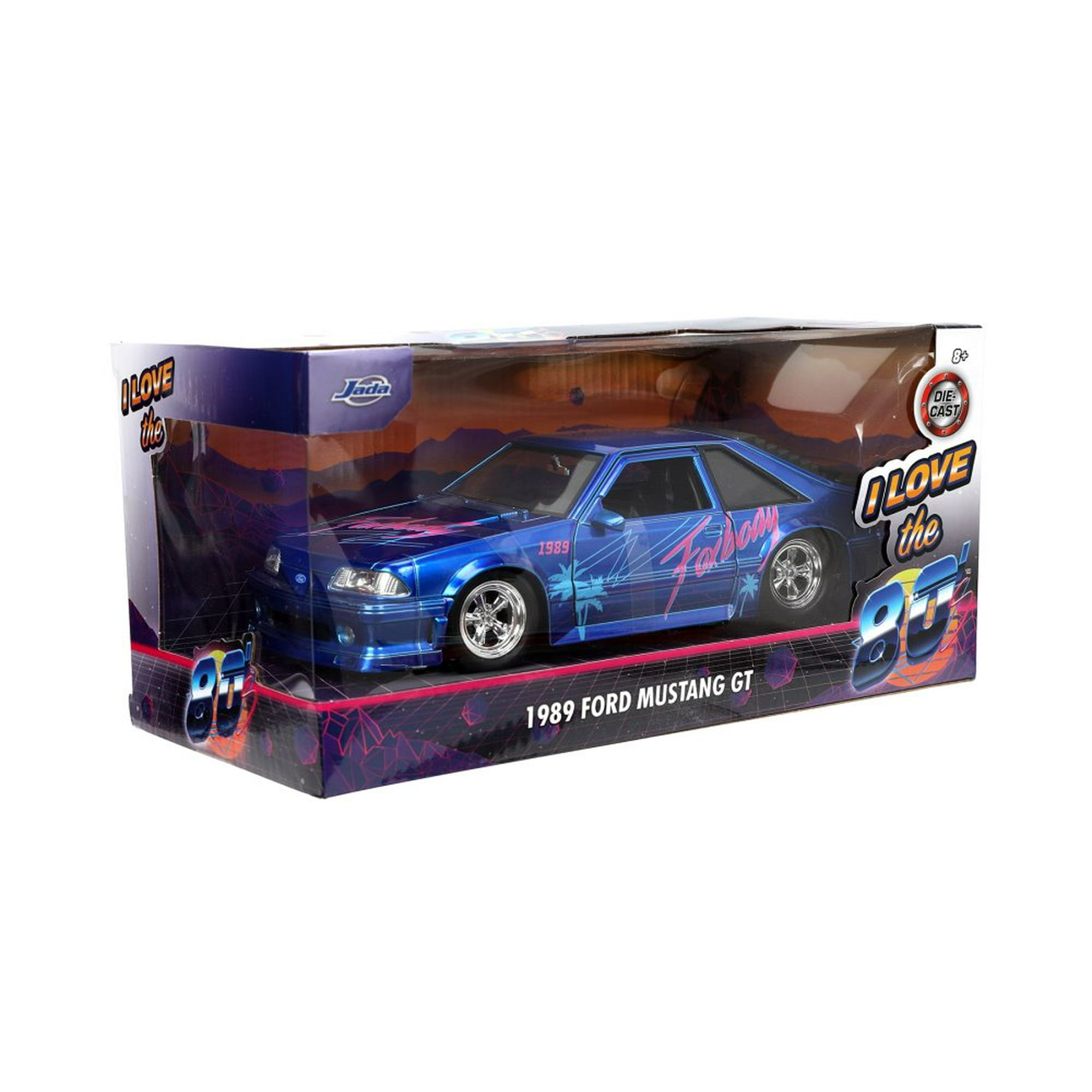 1:24 1989 Ford Mustang GT Foxbody (Blue w/Graphics) "I Love the 1980's"