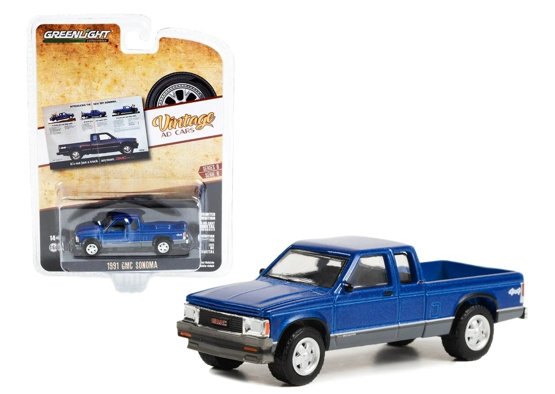 GreenLight - Vintage Ad Cars Series 8 | 1991 GMC Sonoma Pickup Truck