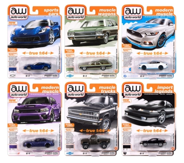 Auto World Premium Series – 2024 Release 3 Set B (Assortment of 6 Cars, 1:64 Scale)