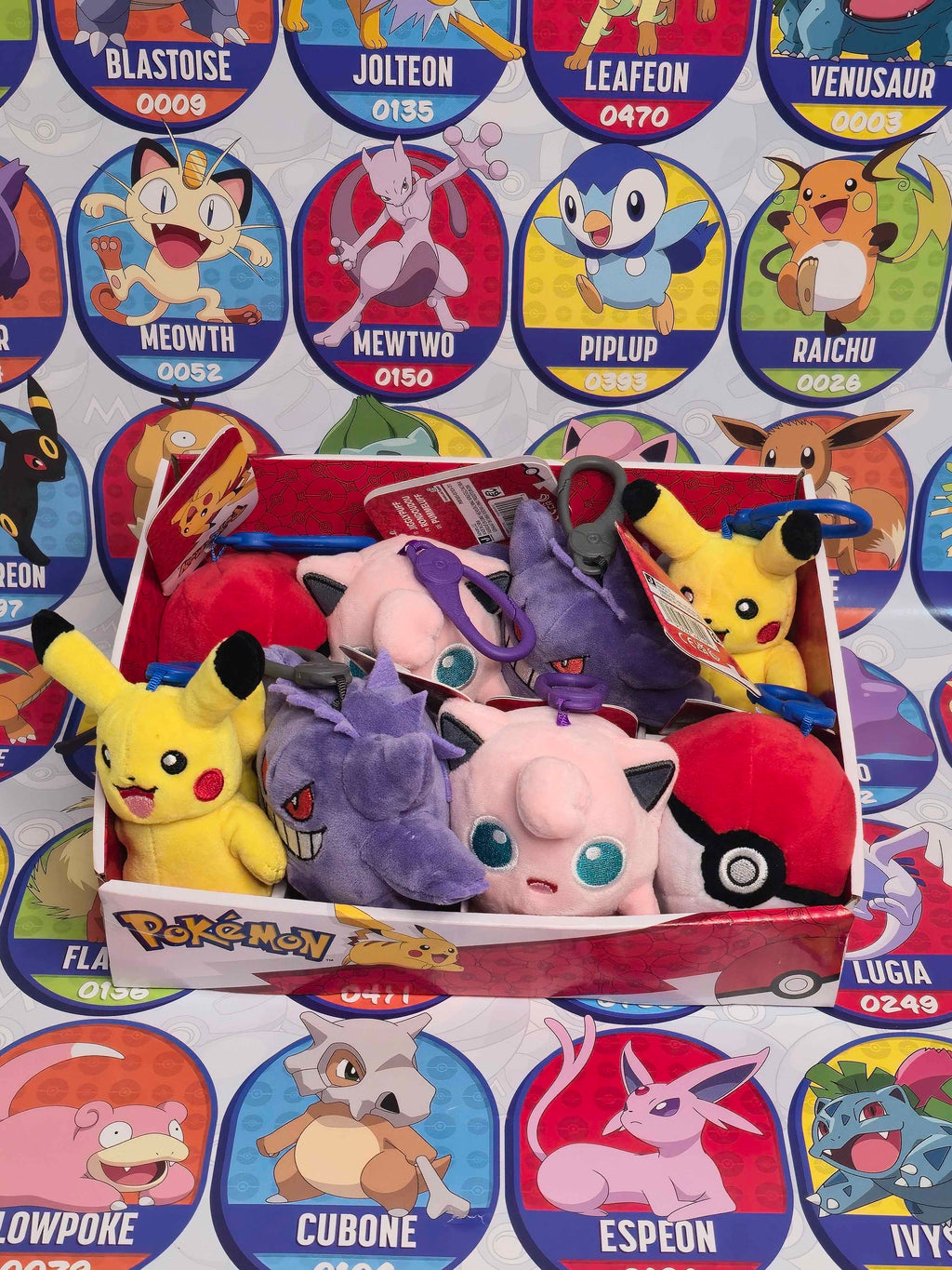 Pokémon Plush Clip-Ons (Pikachu, Gengar, Jigglypuff, Poké Ball)